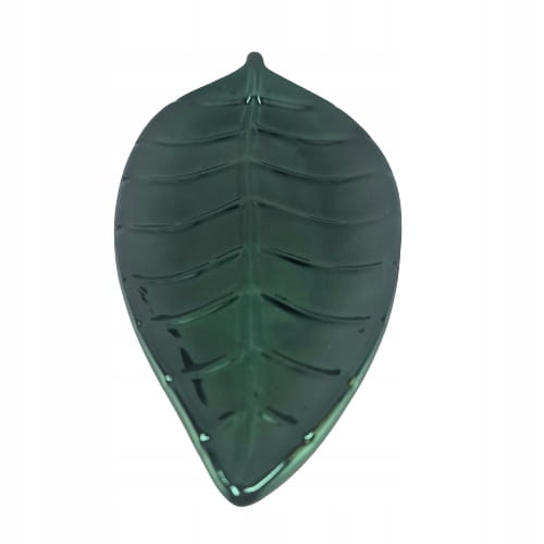 TALERZ OZDOBNY CERAMICZNY - LIŚĆ ZIELONY MAŁY