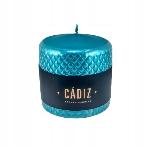 ŚWIECA CADIZ WALEC MAŁY FI9 TURKUS H8,5CM