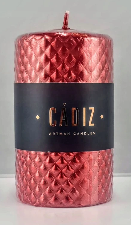 ŚWIECA CADIZ WALEC MAŁY FI7 CZERWONY H11CM