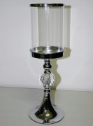 ŚWIECZNIK METAL/SZKŁO 35,5CM