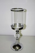 ŚWIECZNIK METAL/SZKŁO 35,5CM