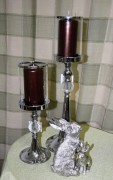 ŚWIECZNIK METAL/SZKŁO 35,5CM