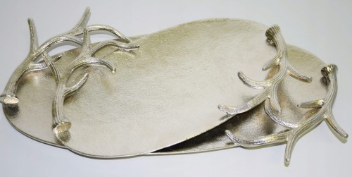 TACA DUŻA SREBRNA Z POROŻEM