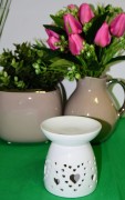 KOMINEK CERAMICZNY BIAŁY PERŁOWY 9X10X9cm