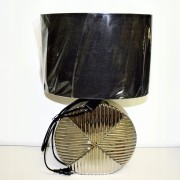 LAMPA CERAMICZNA SREBRNA Z CZARNYM ABAŻUREM