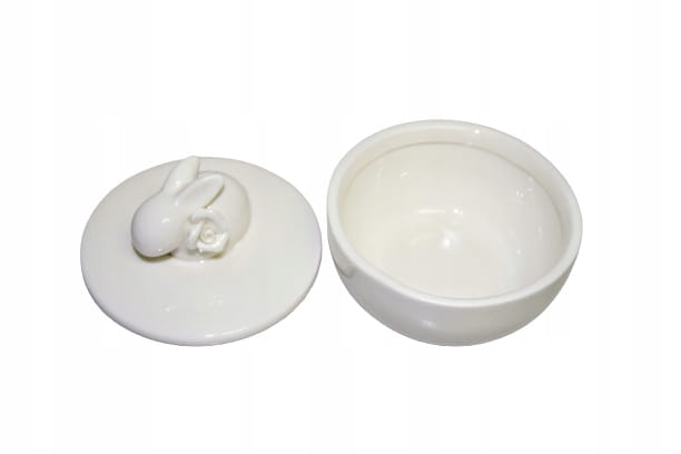 CERAMICZNE PUZDERKO Z KRÓLICZKIEM 9,3X9,3X9CM