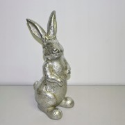 ZAJĄC DUŻY SREBRNY 'POSTARZANY' 45 CM
