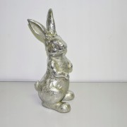 ZAJĄC DUŻY SREBRNY 'POSTARZANY' 45 CM