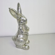ZAJĄC DUŻY SREBRNY 'POSTARZANY' 45 CM