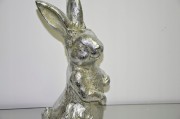 ZAJĄC DUŻY SREBRNY 'POSTARZANY' 45 CM