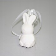 ZAJĄCZEK WIELKANOCNY ZAWIESZKA BIAŁY MAT 8 CM