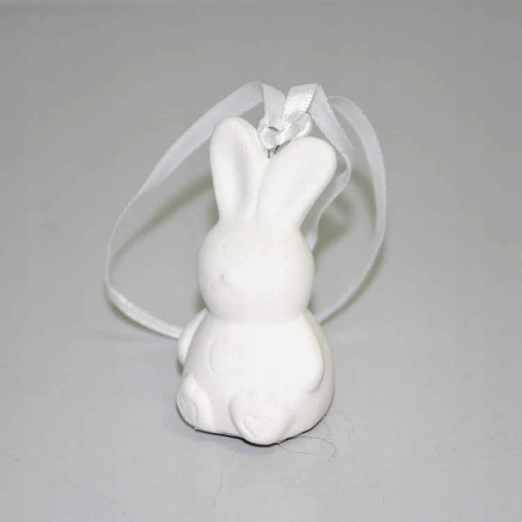 ZAJĄCZEK WIELKANOCNY ZAWIESZKA BIAŁY MAT 8 CM