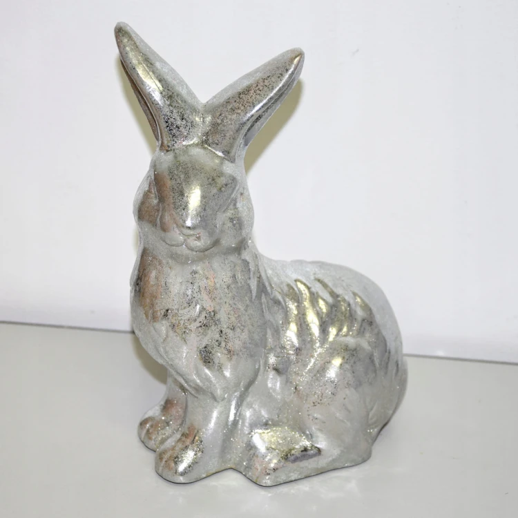 ZAJĄC SIEDZĄCY SREBRNY 23cm