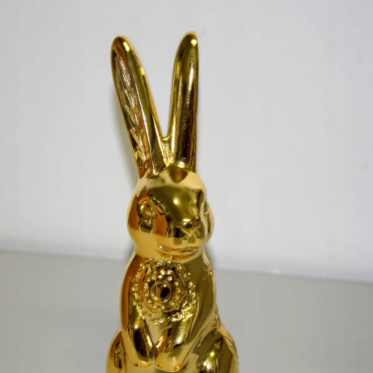 ZŁOTY KRÓLIK Z ORYGINALNYMI ZDOBIENIAMI H23,4cm