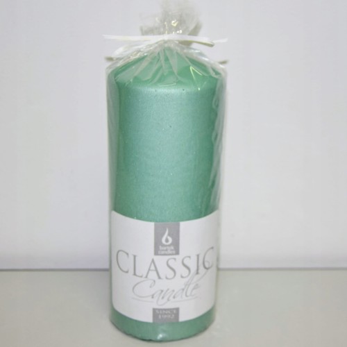 ŚWIECA WALEC CLASSIC JEANS H20 CM MIĘTA