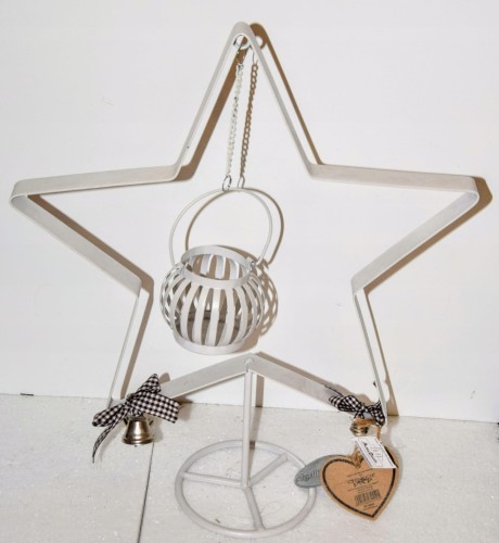 BIAŁY METALOWY LAMPION DZWONKI