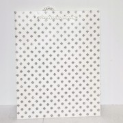 TOREBKA UPOMINKOWA BIAŁO-SREBRNA-BROKAT 18X23X10CM 3 WZORY