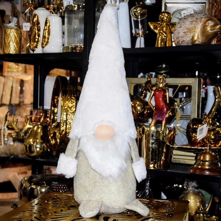 MATERIAŁOWY SKRZAT BEŻOWO-BIAŁY 52CM