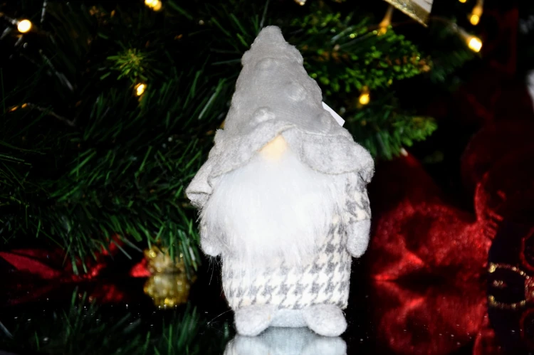 SKRZAT MATERIAŁOWY NA NARTACH SZARO - BIAŁY 15CM