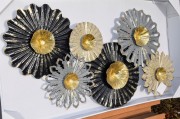 METALOWA DEKORACJA ŚCIENNA KWIATY 93,5x33,5x52,5cm