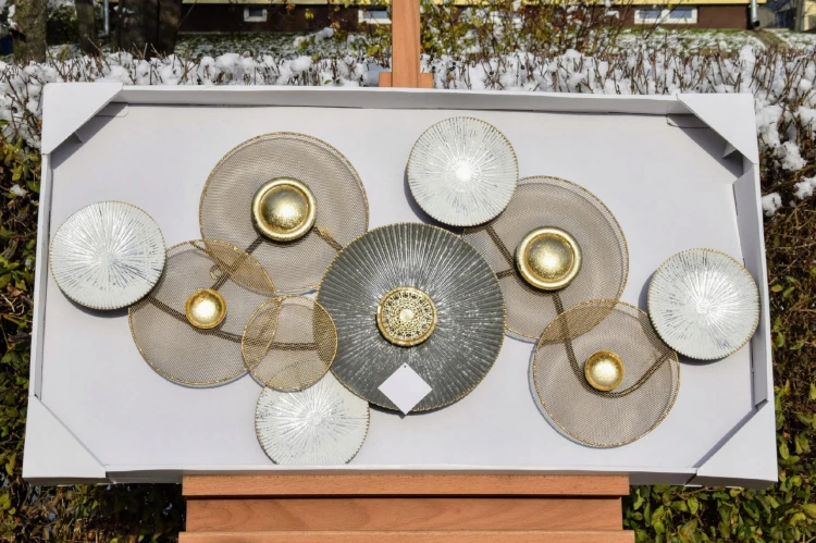 METALOWA DEKORACJA ŚCIENNA KOŁA 95x27,5x53,5cm