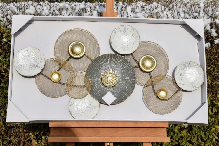 METALOWA DEKORACJA ŚCIENNA KOŁA 95x27,5x53,5cm