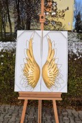 METALOWA DEKORACJA ścienna skrzydło LEWE 33x85,5