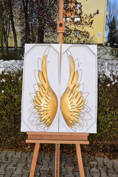 METALOWA DEKORACJA ścienna skrzydło LEWE 33x85,5