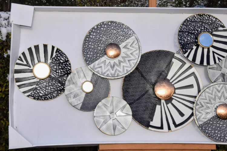 METALOWA DEKORACJA ŚCIENNA KOŁA 137,5X73,5CM