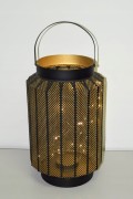 LAMPION METALOWY CZARNY Z LAMPKAMI LED 21/31