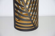 LAMPION CZARNY W LIŚCIE ŚREDNI 16X32
