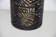 LAMPION CZARNO-ZŁOTY ZE ŚWIECĄ LED H29CM