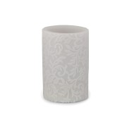 ŚWIECA WOSKOWA LED ORNAMENT SZARA DUŻA