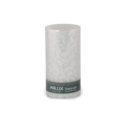 ŚWIECA WOSKOWA LED ORNAMENT SZARA ŚREDNIA
