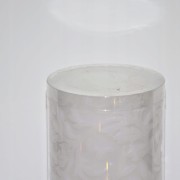 ŚWIECA WOSKOWA LED ORNAMENT SZARA ŚREDNIA