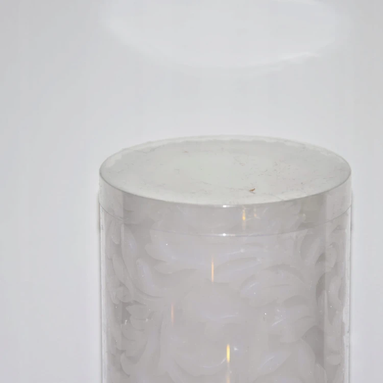 ŚWIECA WOSKOWA LED ORNAMENT SZARA ŚREDNIA