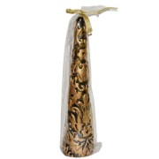 ŚWIECA STOŻKOWA ORNAMENT ZŁOTA 29CM