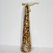 ŚWIECA STOŻKOWA ORNAMENT ZŁOTA 29CM
