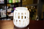 LAMPION CERAMICZNY BIAŁY MAŁY 13cm
