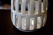 LAMPION CERAMICZNY BIAŁY MAŁY 13cm