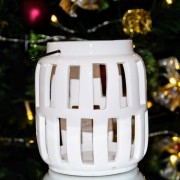 LAMPION CERAMICZNY BIAŁY MAŁY 13cm