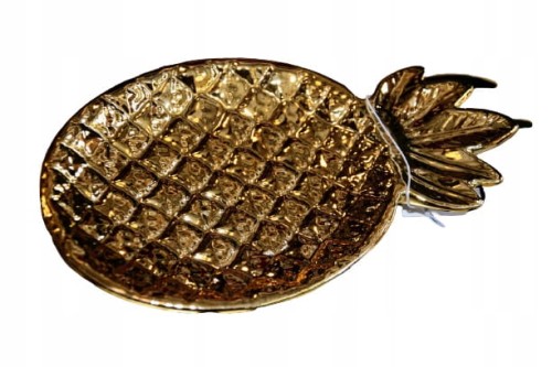 TALERZ/PODSTAWKA MAŁY ANANAS ZŁOTY 17X9,8X1,8