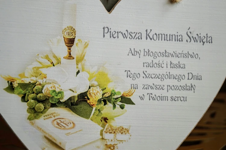 PIERWSZA KOMUNIA, TABLICZKA SERCE DUŻE