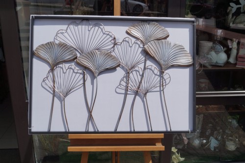 DEKORACJA ŚCIENNA MIŁORZĄB SREBRNY 100x2,5x77cm