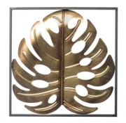 DEKORACJA ŚCIENNA MONSTERA ZŁOTA 46x2x47cm