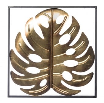 DEKORACJA ŚCIENNA MONSTERA ZŁOTA 46x2x47cm