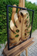 DEKORACJA ŚCIENNA MONSTERA ZŁOTA 46x2x47cm