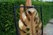 DEKORACJA ŚCIENNA MONSTERA ZŁOTA 46x2x47cm