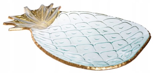 TALERZ/PODSTAWKA DUŻY ANANAS ZŁOTY 40X27X3
