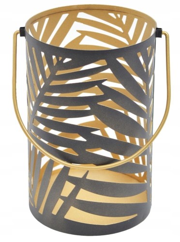 LAMPION AŻUROWY CZARNY 19,5cm